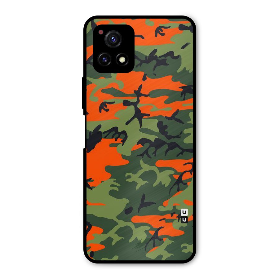 Army Pattern Metal Back Case for Vivo Y72 5G