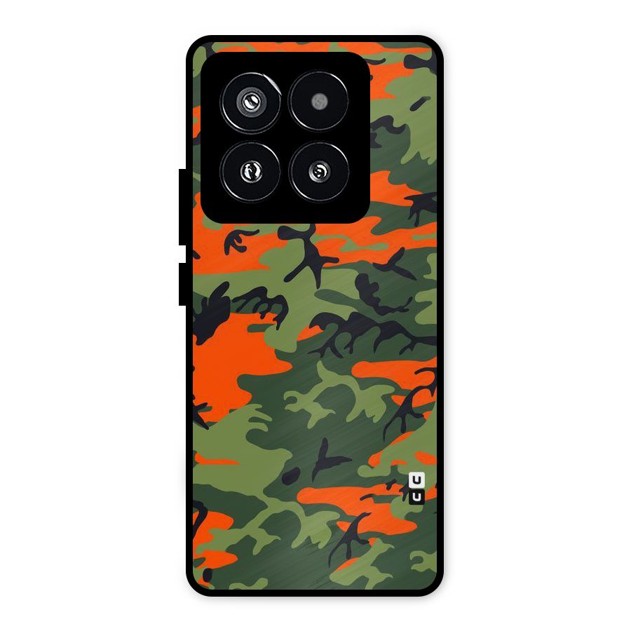 Army Pattern Metal Back Case for Xiaomi 14 Pro