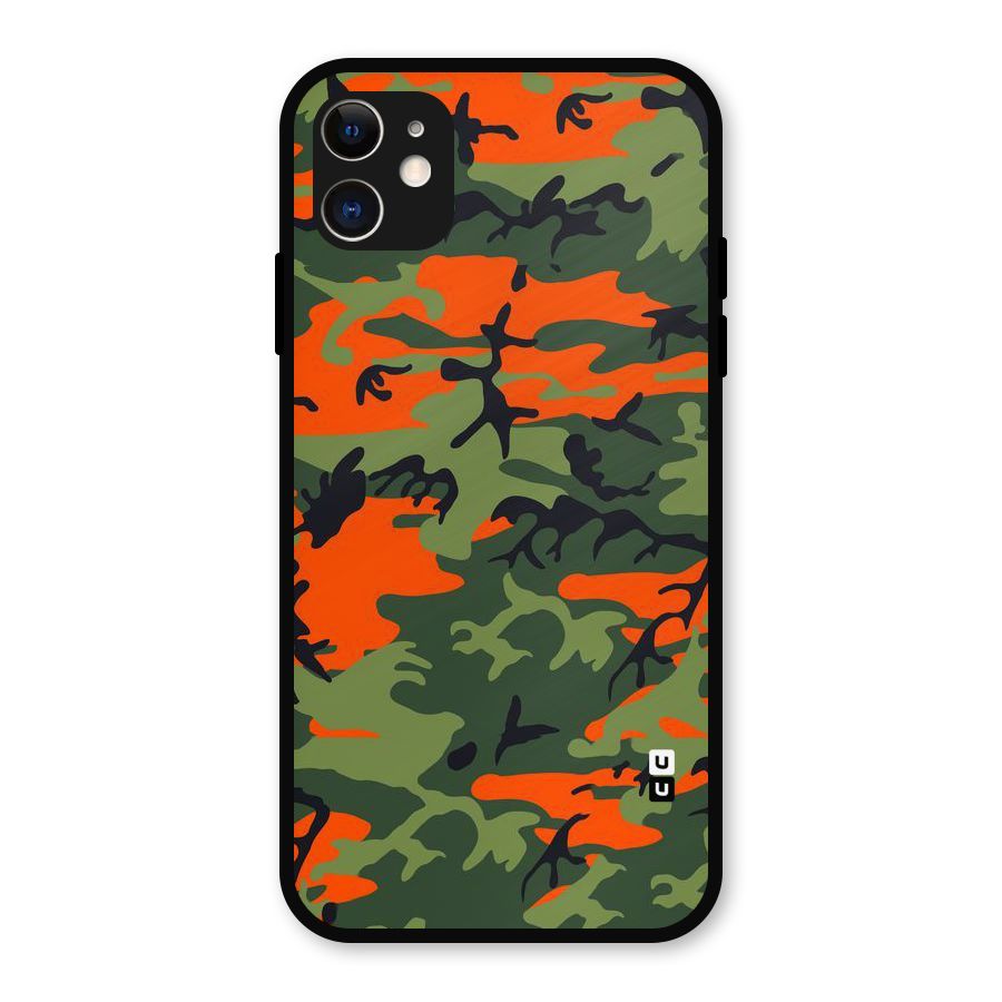Army Pattern Metal Back Case for iPhone 11