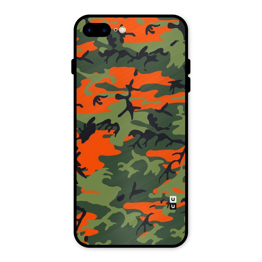 Army Pattern Metal Back Case for iPhone 8 Plus