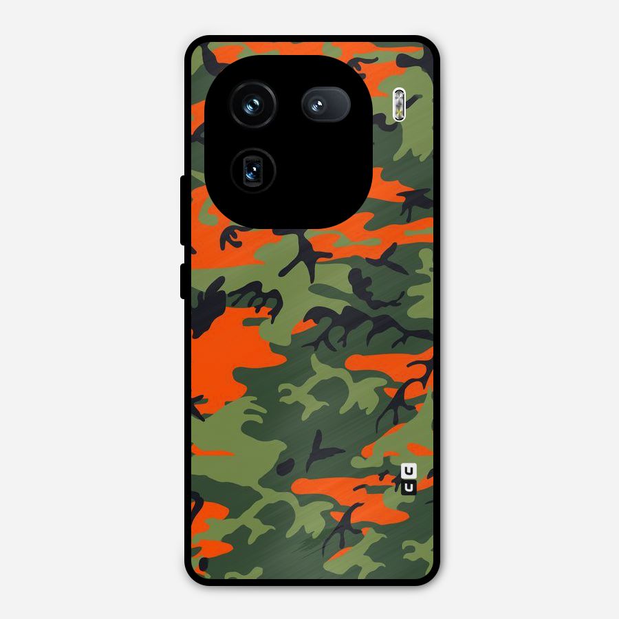 Army Pattern Metal Back Case for iQOO 12