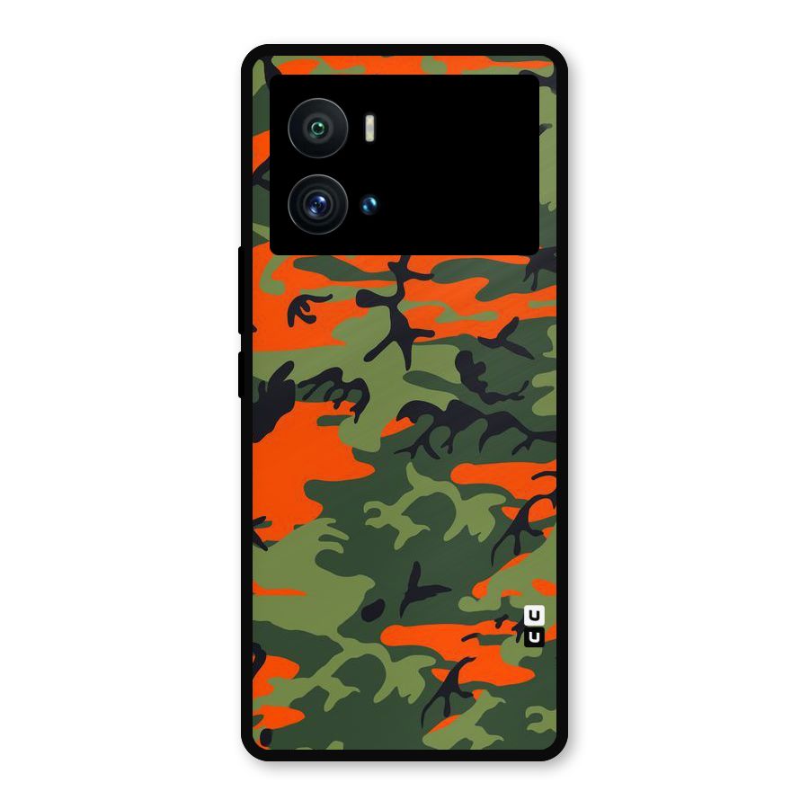 Army Pattern Metal Back Case for iQOO 9 Pro