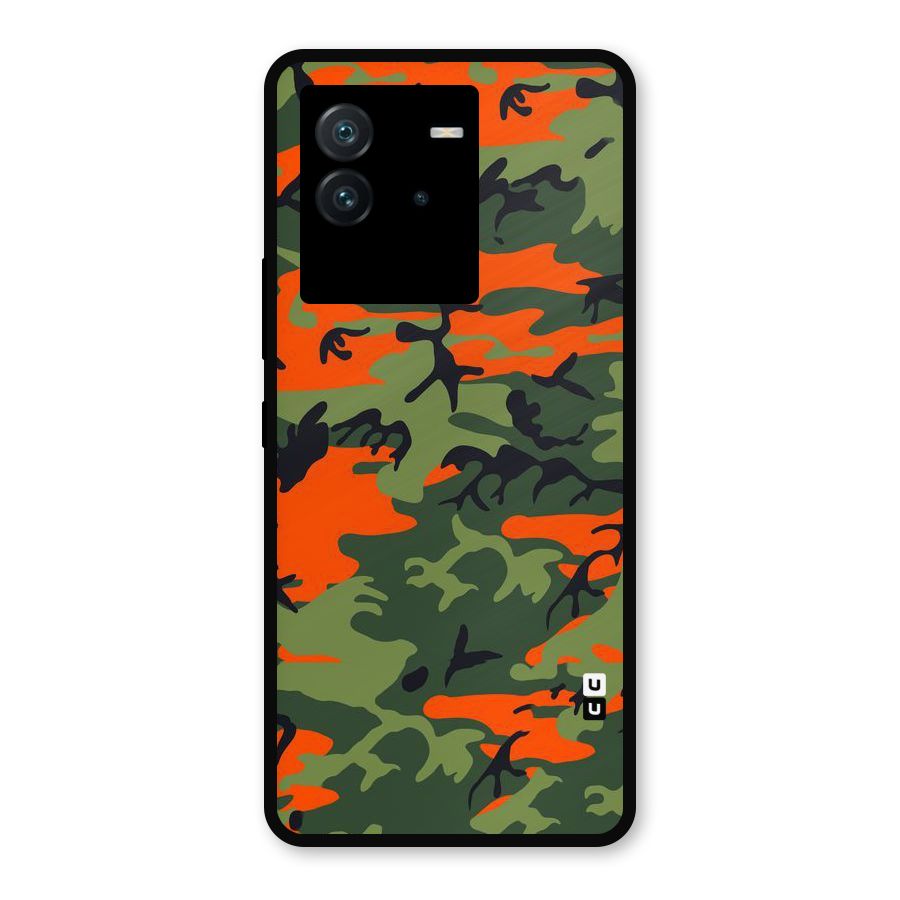 Army Pattern Metal Back Case for iQOO Neo 6 5G