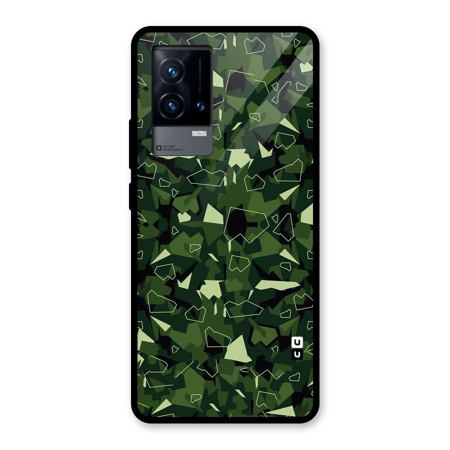 Army Shape Design Glass Back Case for iQOO 9 5G