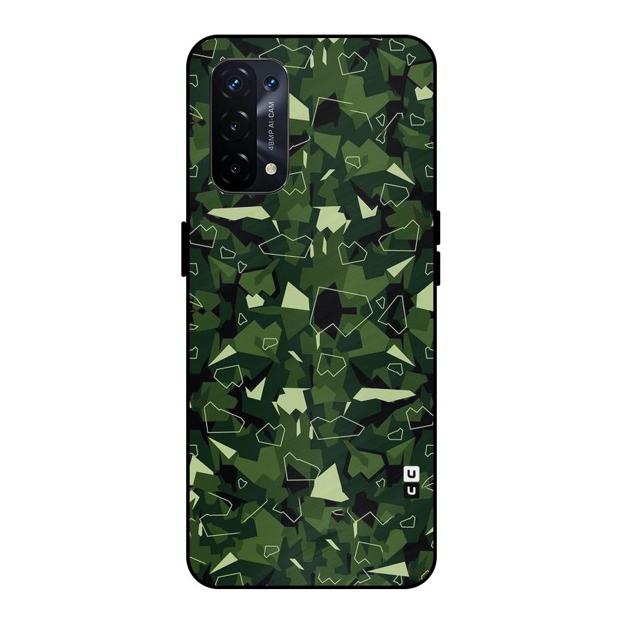 Army Shape Design Metal Back Case for Oppo A74 5G