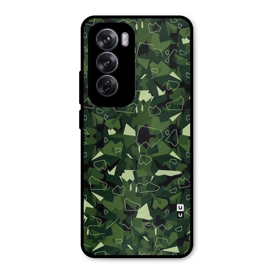 Army Shape Design Metal Back Case for Oppo Reno12 Pro