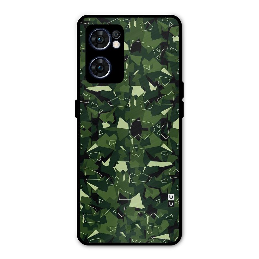 Army Shape Design Metal Back Case for Oppo Reno7 5G