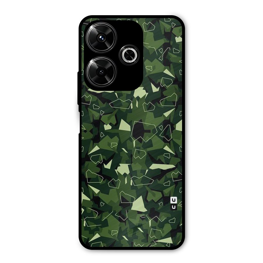 Army Shape Design Metal Back Case for Poco M6 Plus