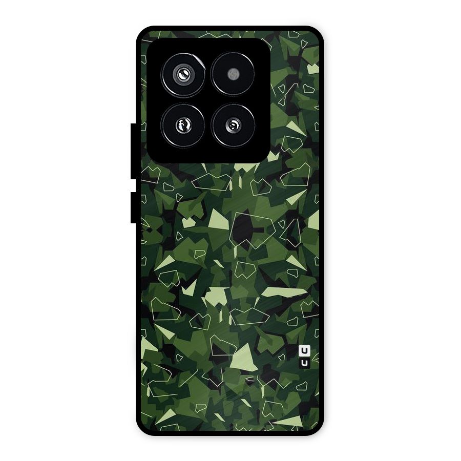 Army Shape Design Metal Back Case for Xiaomi 14 Pro