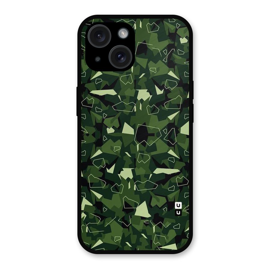 Army Shape Design Metal Back Case for iPhone 15