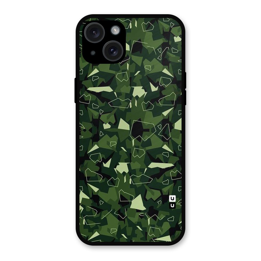 Army Shape Design Metal Back Case for iPhone 15 Plus