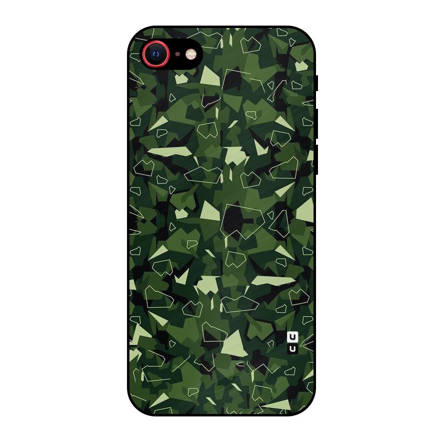Army Shape Design Metal Back Case for iPhone SE 2020