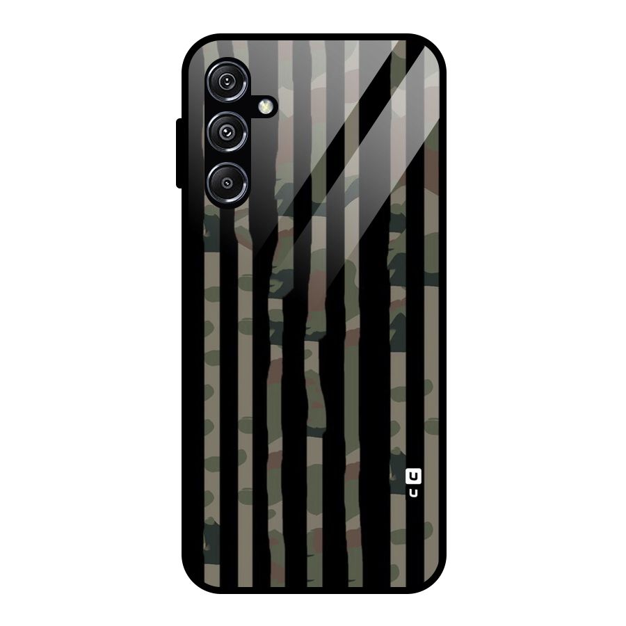 Army Stripes Glass Back Case for Galaxy M34 5G
