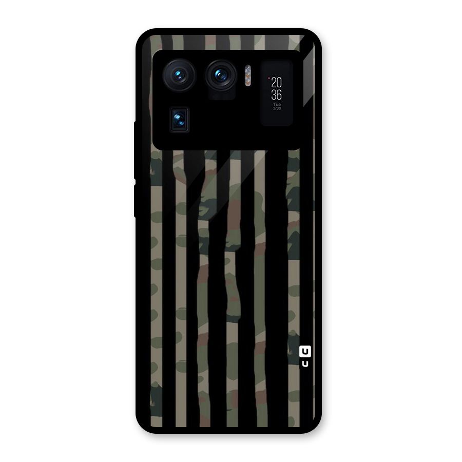 Army Stripes Glass Back Case for Mi 11 Ultra