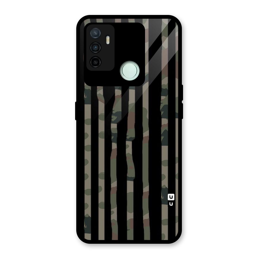 Army Stripes Glass Back Case for Oppo A53