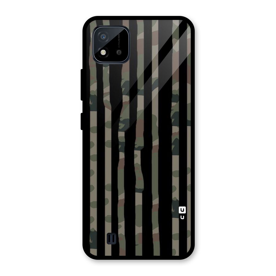 Army Stripes Glass Back Case for Realme C11 2021