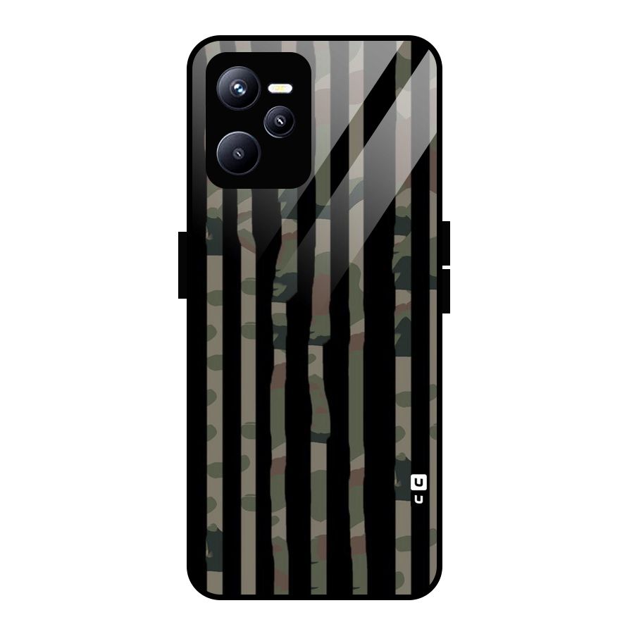 Army Stripes Glass Back Case for Realme C35
