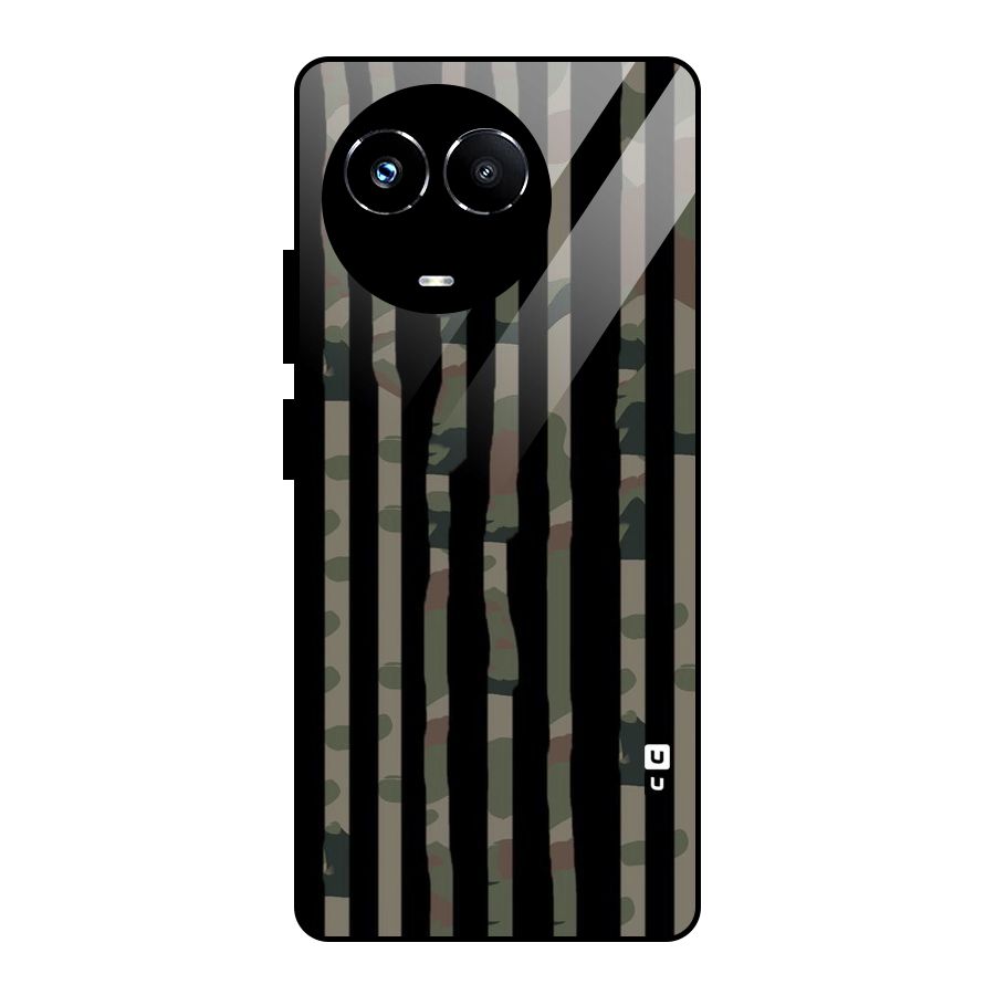 Army Stripes Glass Back Case for Realme Narzo 60X