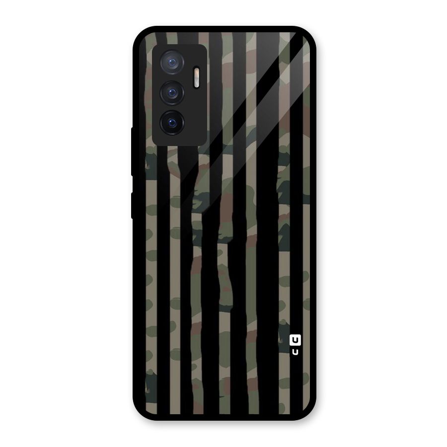 Army Stripes Glass Back Case for Vivo V23e
