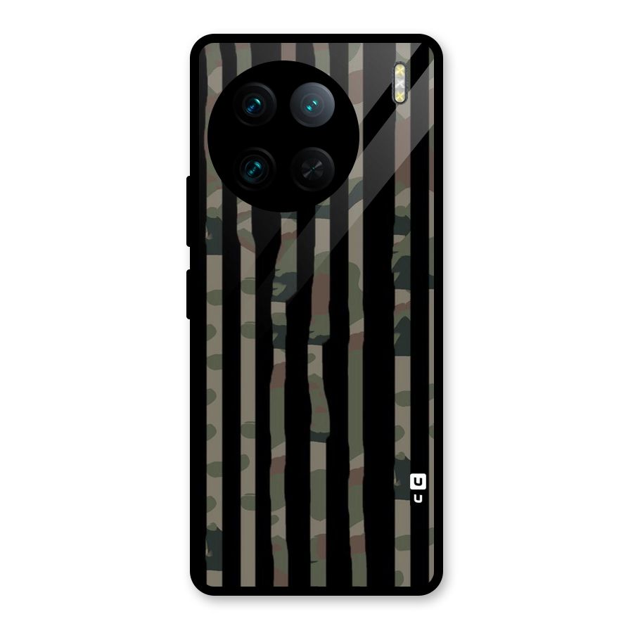 Army Stripes Glass Back Case for Vivo X90 Pro