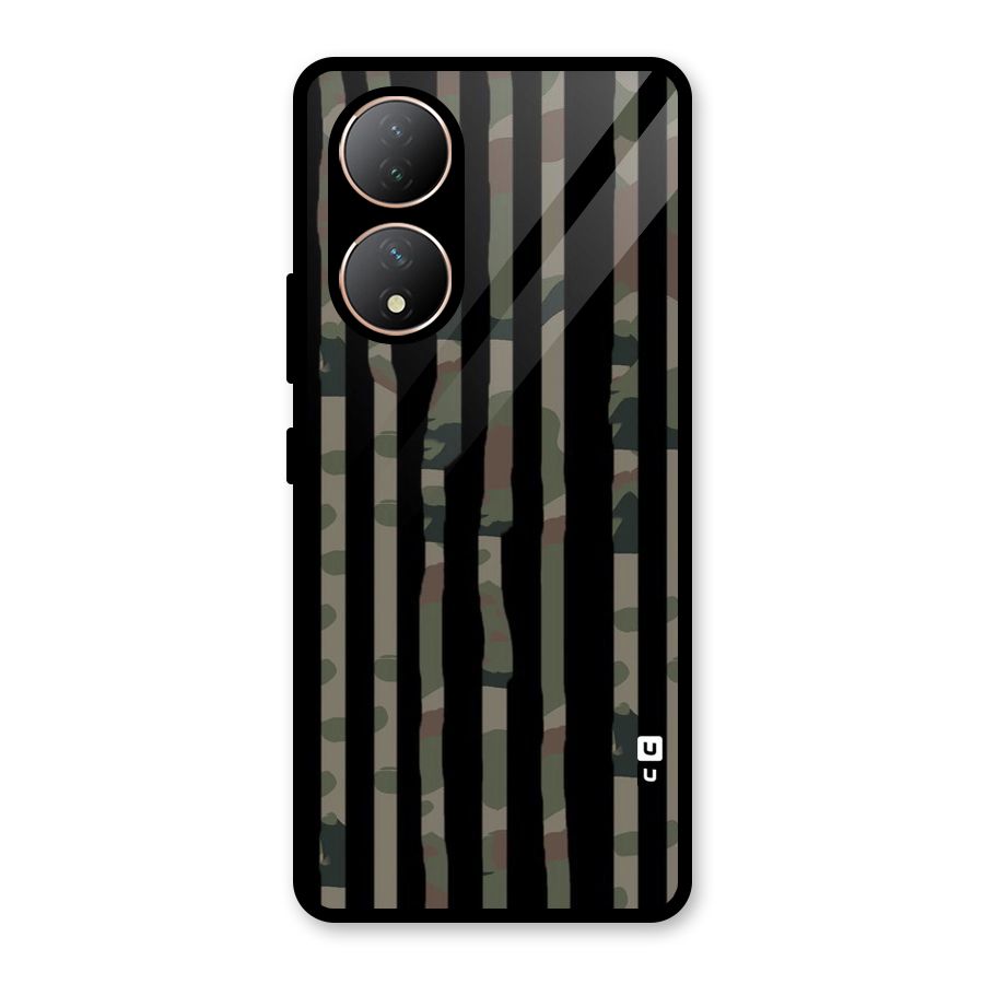 Army Stripes Glass Back Case for Vivo Y100A