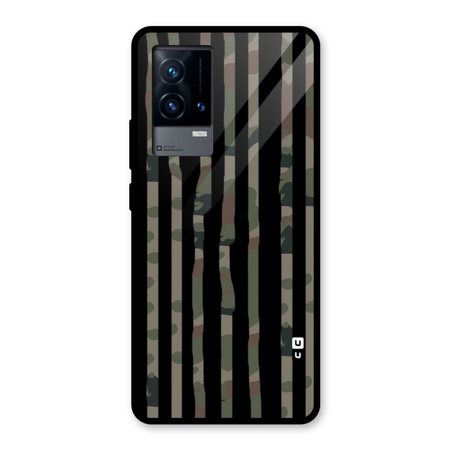 Army Stripes Glass Back Case for iQOO 9 5G