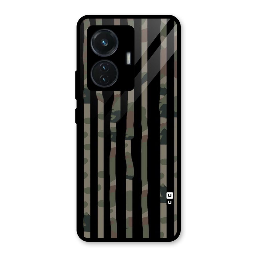 Army Stripes Glass Back Case for iQOO Z6 44W