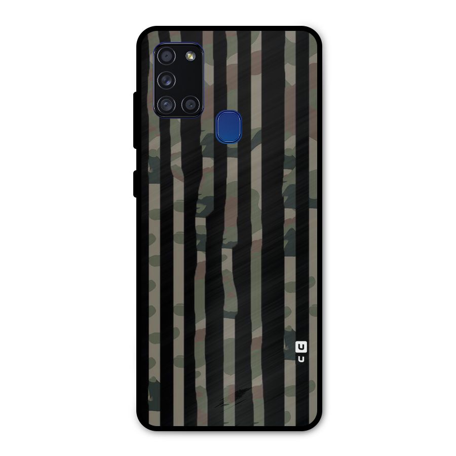 Army Stripes Metal Back Case for Galaxy A21s