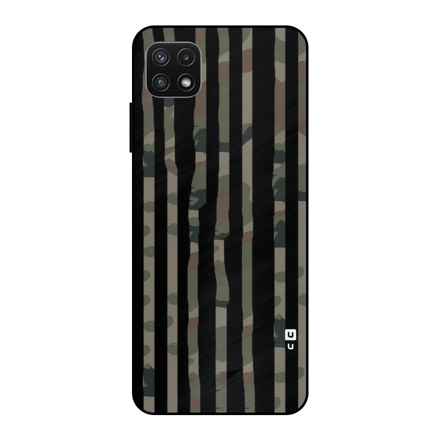 Army Stripes Metal Back Case for Galaxy A22 5G