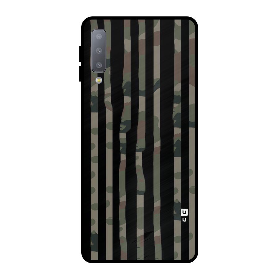 Army Stripes Metal Back Case for Galaxy A7 (2018)
