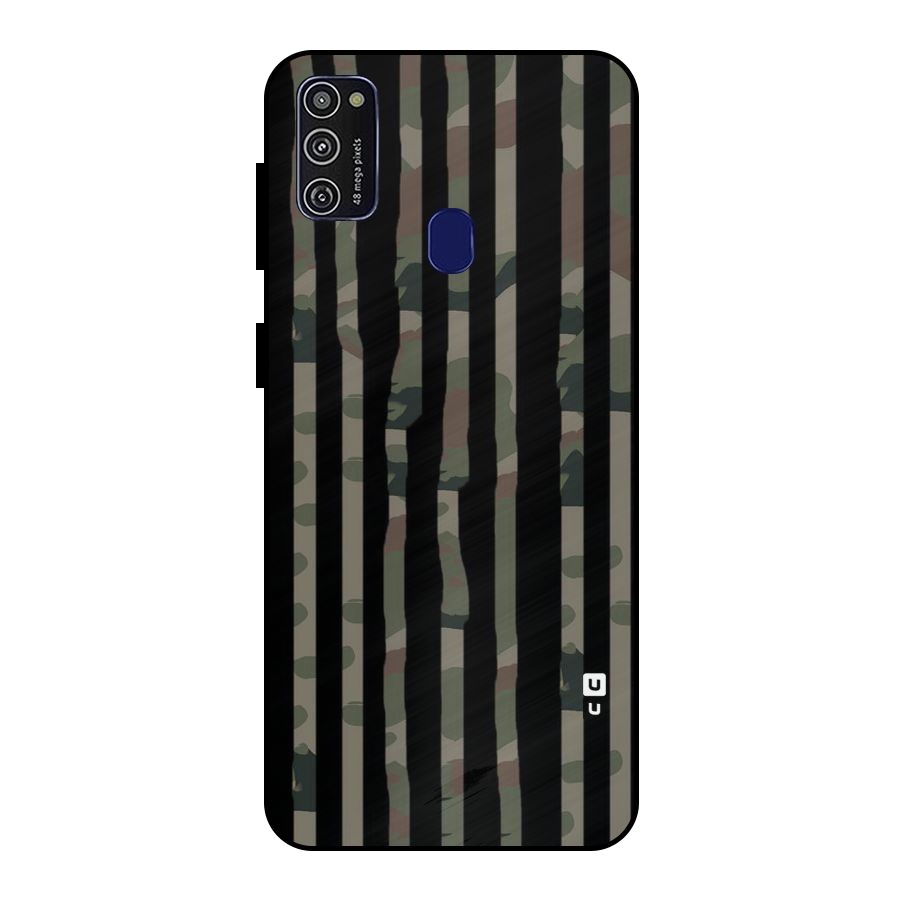 Army Stripes Metal Back Case for Galaxy M21