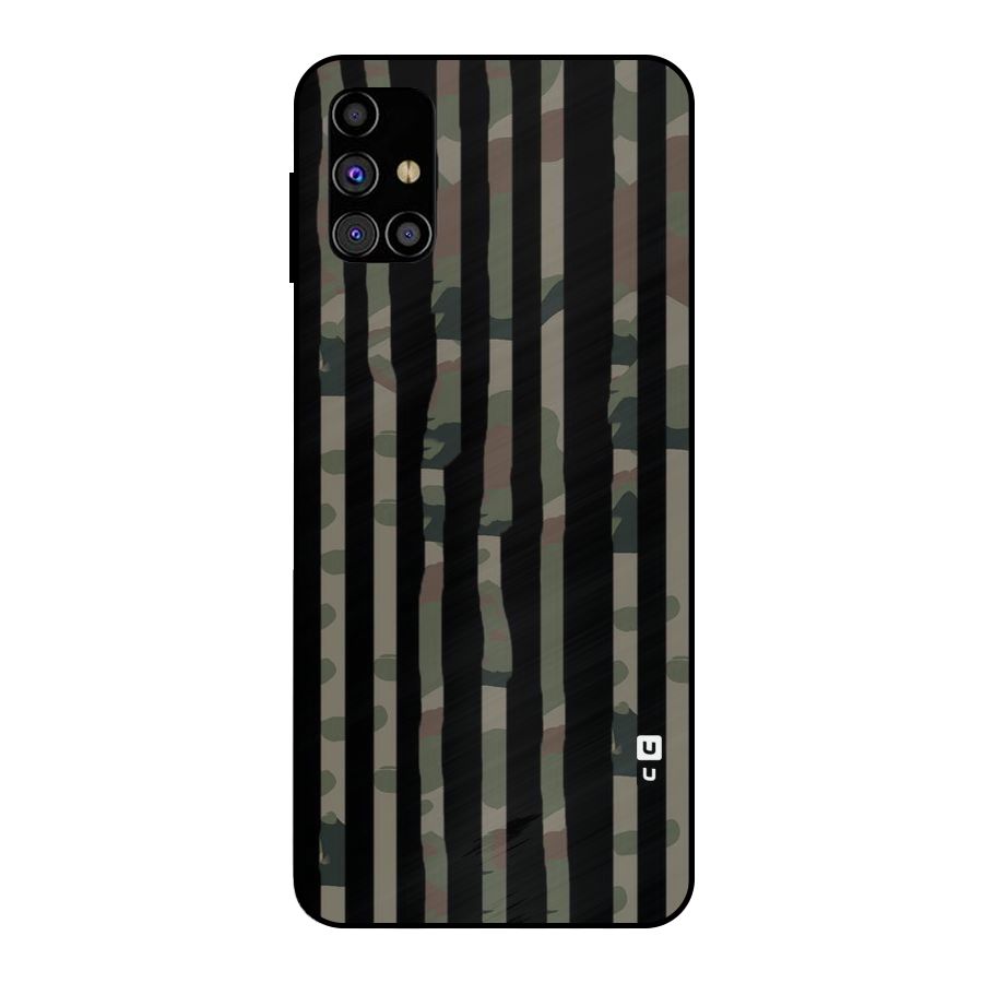 Army Stripes Metal Back Case for Galaxy M31s