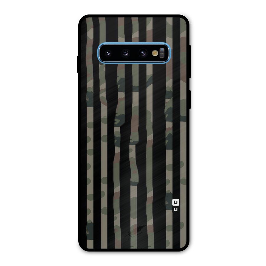 Army Stripes Metal Back Case for Galaxy S10
