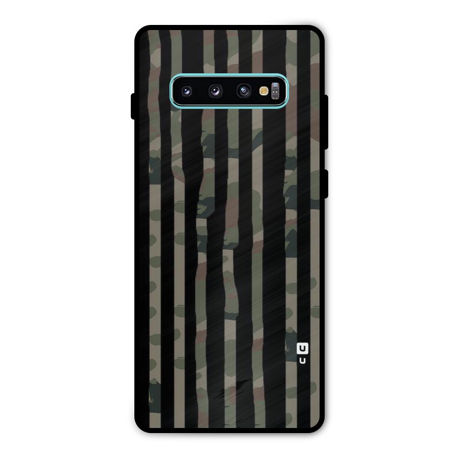 Army Stripes Metal Back Case for Galaxy S10 Plus