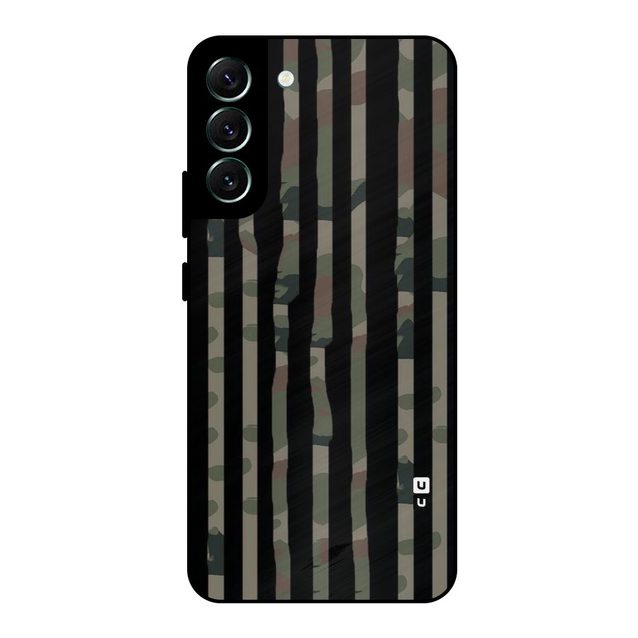 Army Stripes Metal Back Case for Galaxy S22 Plus 5G