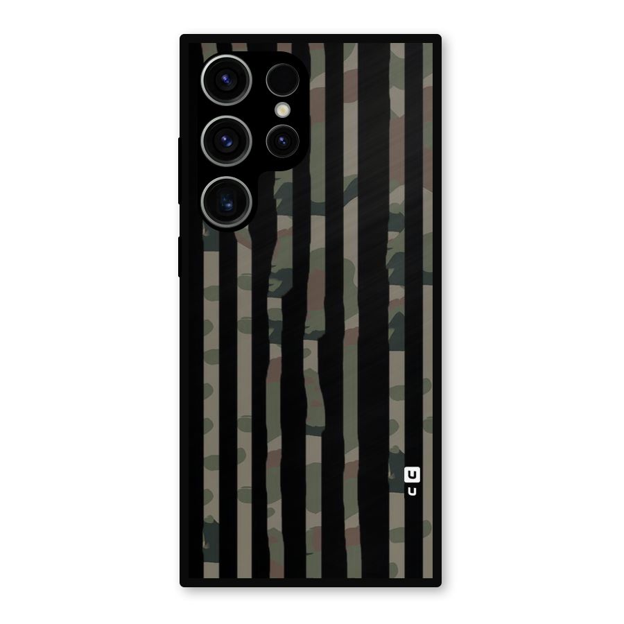 Army Stripes Metal Back Case for Galaxy S23 Ultra