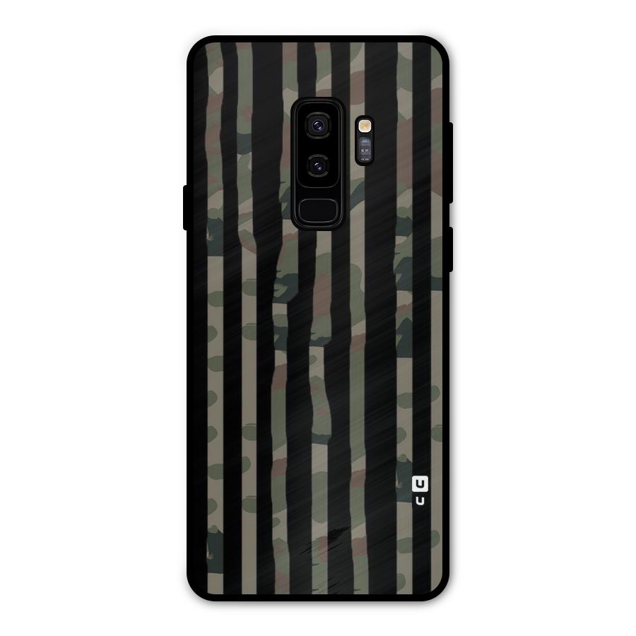 Army Stripes Metal Back Case for Galaxy S9 Plus