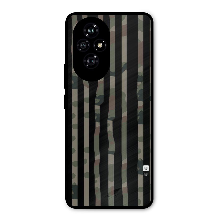 Army Stripes Metal Back Case for Honor 200