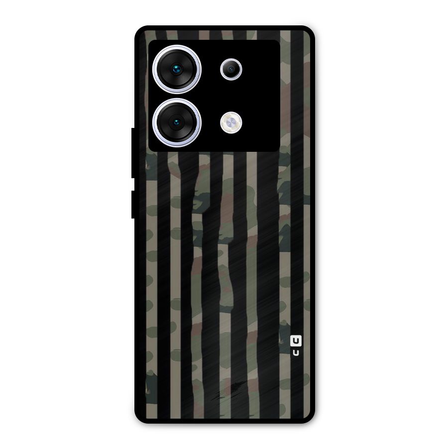 Army Stripes Metal Back Case for Infinix Zero 30 5G
