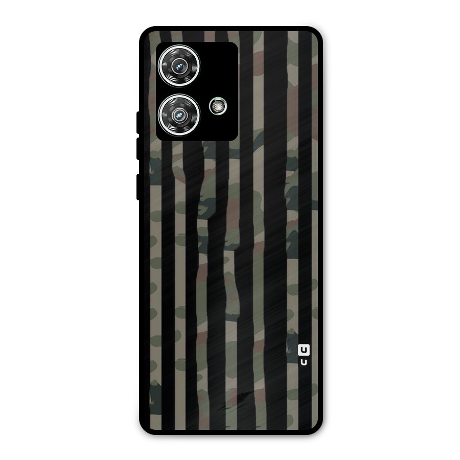 Army Stripes Metal Back Case for Motorola Edge 40 Neo