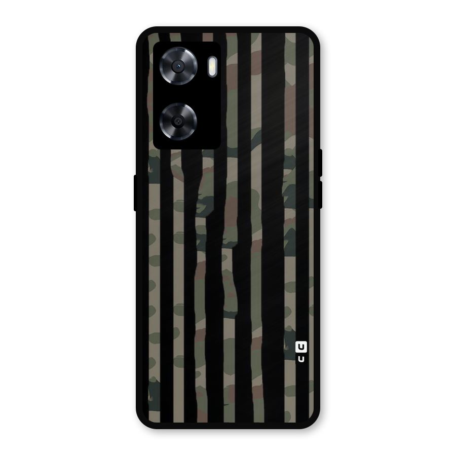 Army Stripes Metal Back Case for Oppo A57 2022