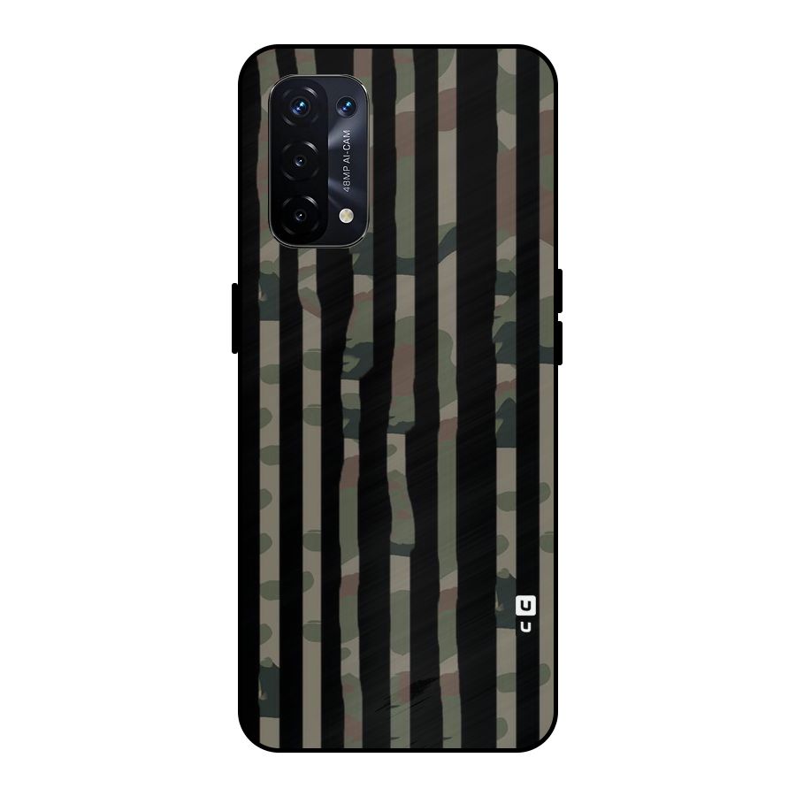 Army Stripes Metal Back Case for Oppo A74 5G