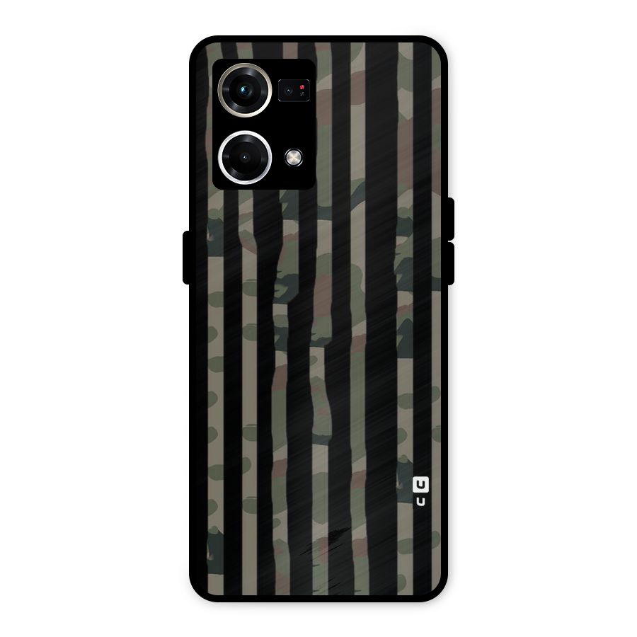 Army Stripes Metal Back Case for Oppo F21s Pro 4G