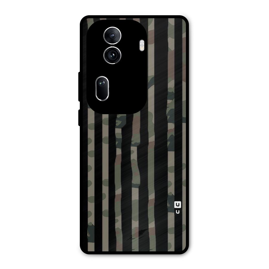 Army Stripes Metal Back Case for Oppo Reno11 Pro 5G