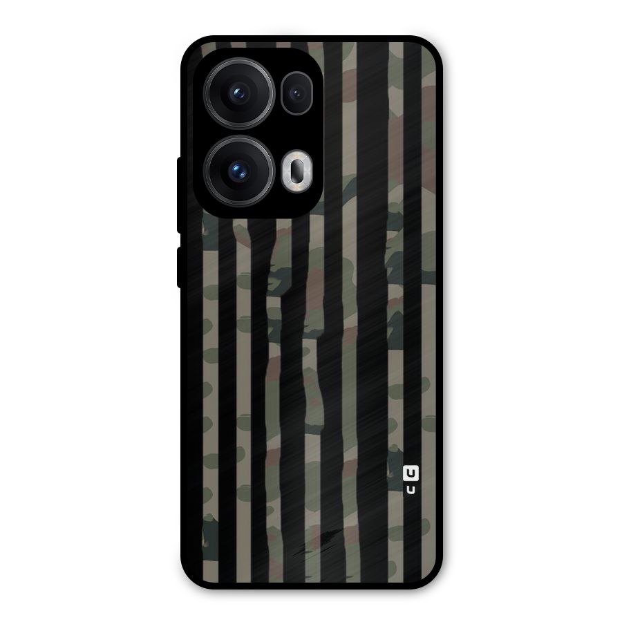 Army Stripes Metal Back Case for Oppo Reno13 Pro