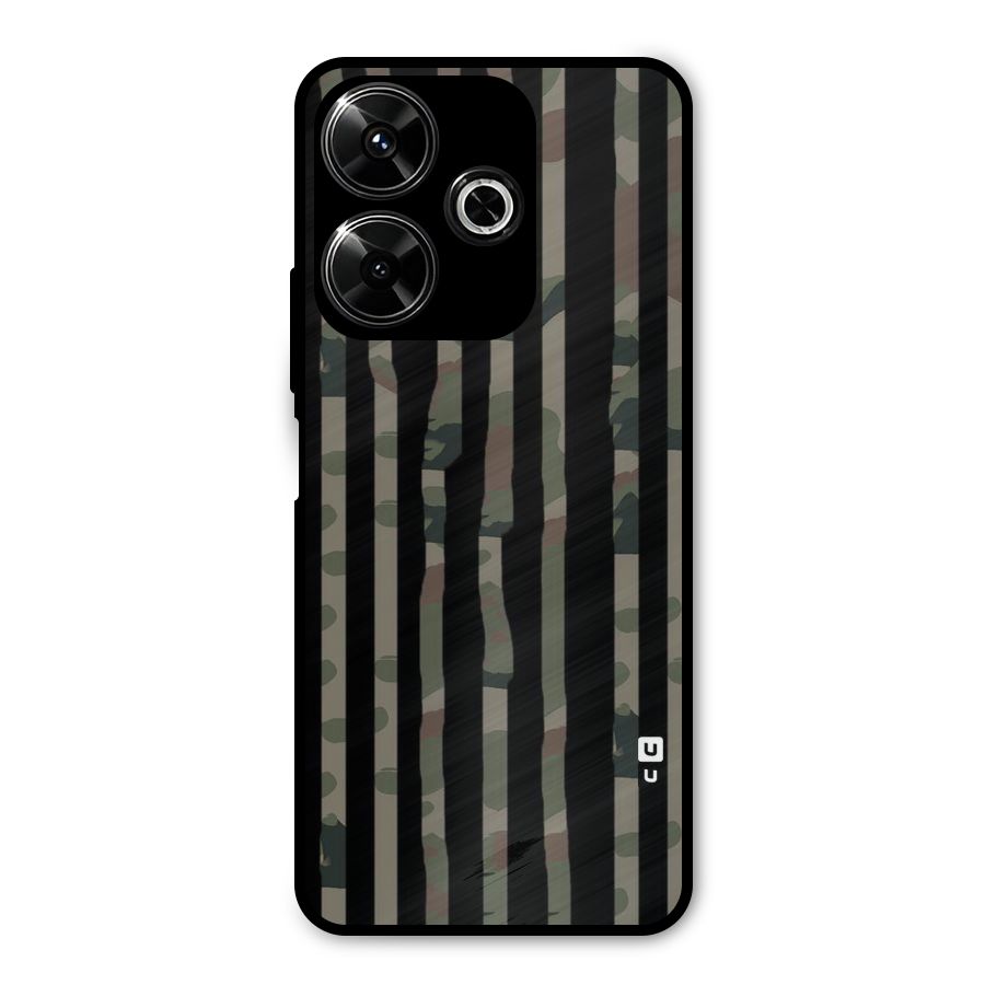 Army Stripes Metal Back Case for Poco M6 Plus