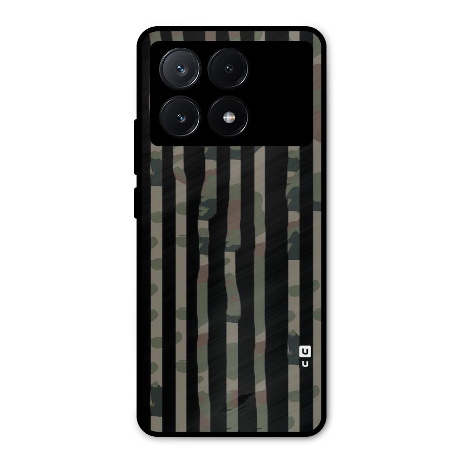 Army Stripes Metal Back Case for Poco X6 Pro