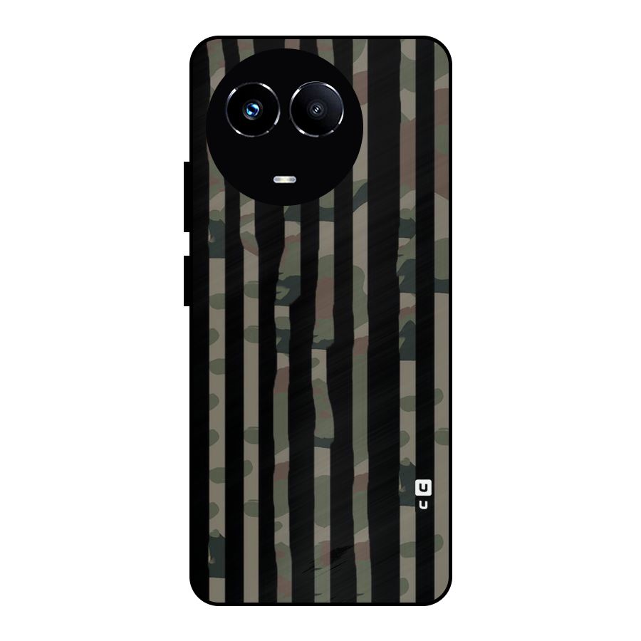 Army Stripes Metal Back Case for Realme 11 5G