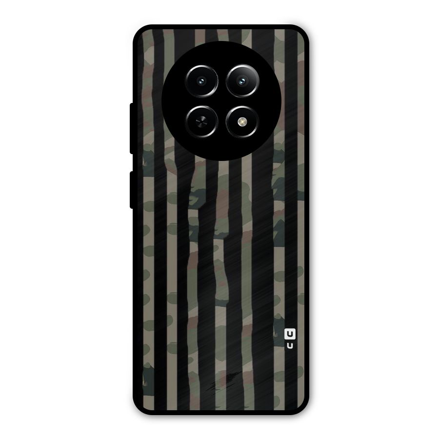 Army Stripes Metal Back Case for Realme 12x 5G