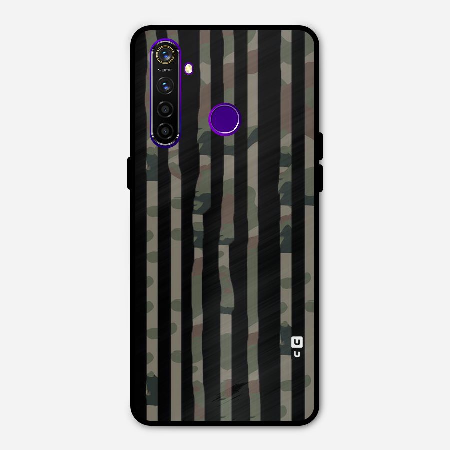 Army Stripes Metal Back Case for Realme 5 Pro